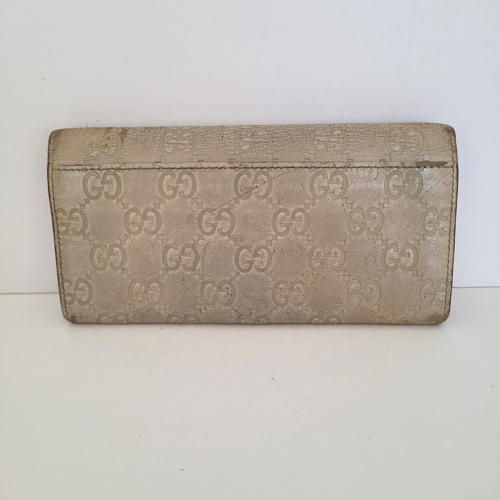 Gucci Guccissima Long Continental Wallet Bone White Leather 115229-2149‎ - Picture 2 of 14